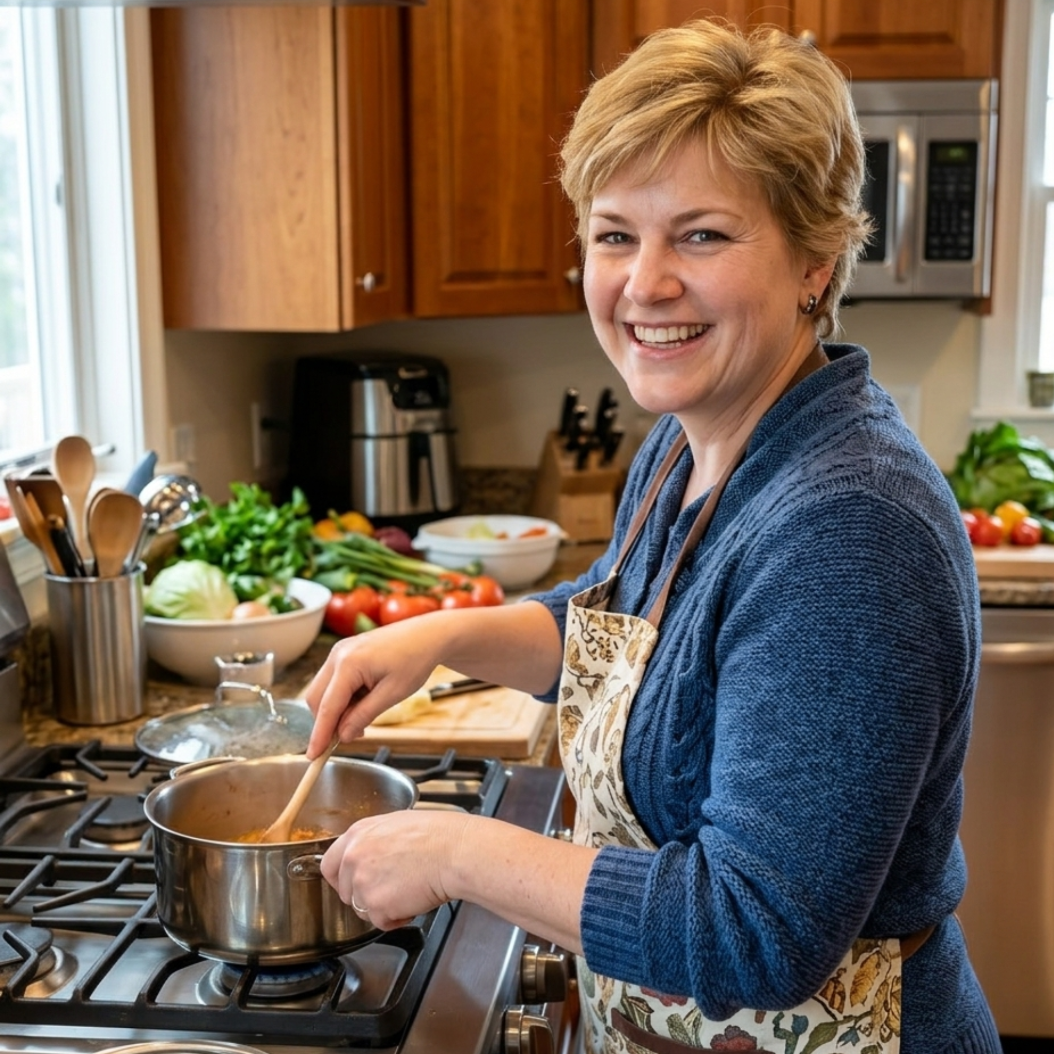 Lena Hart holding a high protein meal