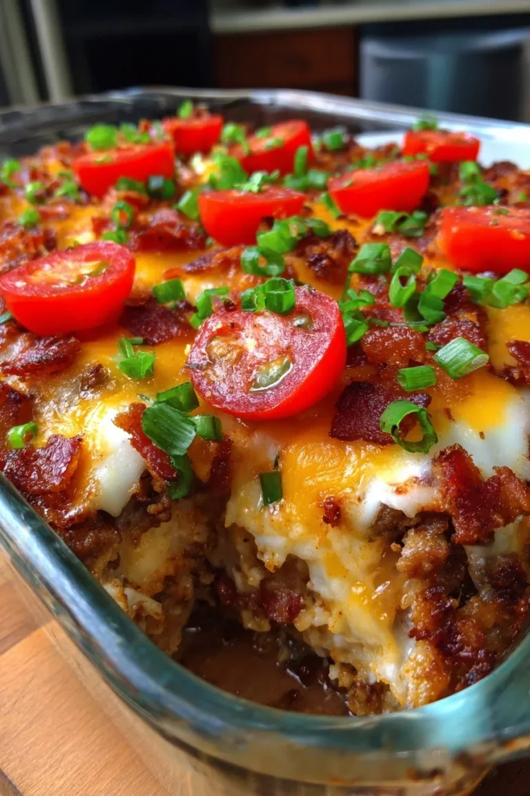Bacon Cheeseburger Casserole High Protein Low Carb
