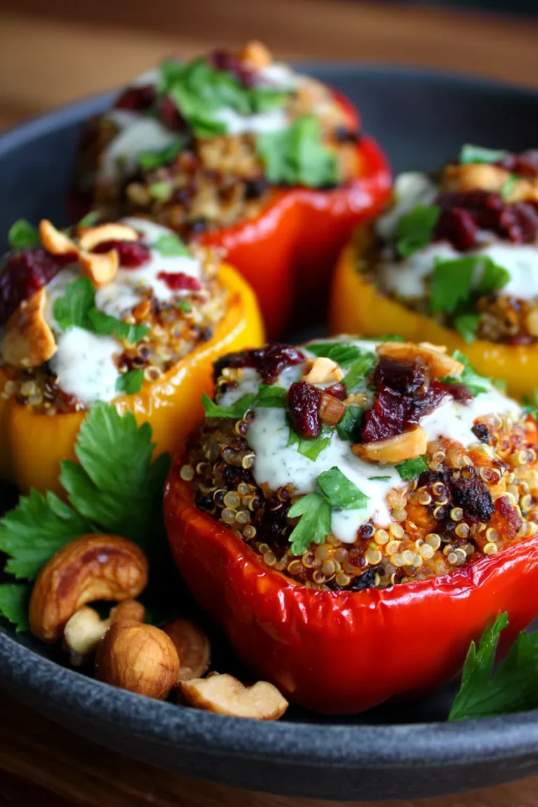 Black Bean & Quinoa Stuffed Peppers – Vegan Protein Boost