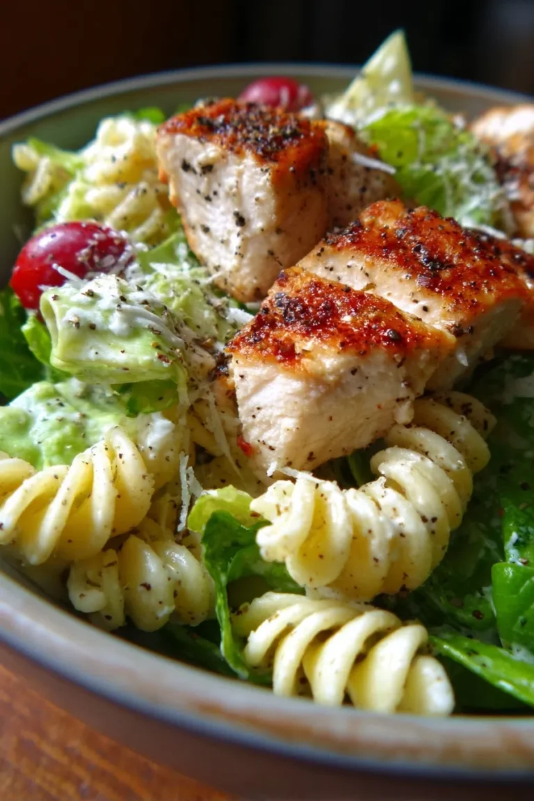 Chicken Caesar Pasta Salad High Protein Lunch