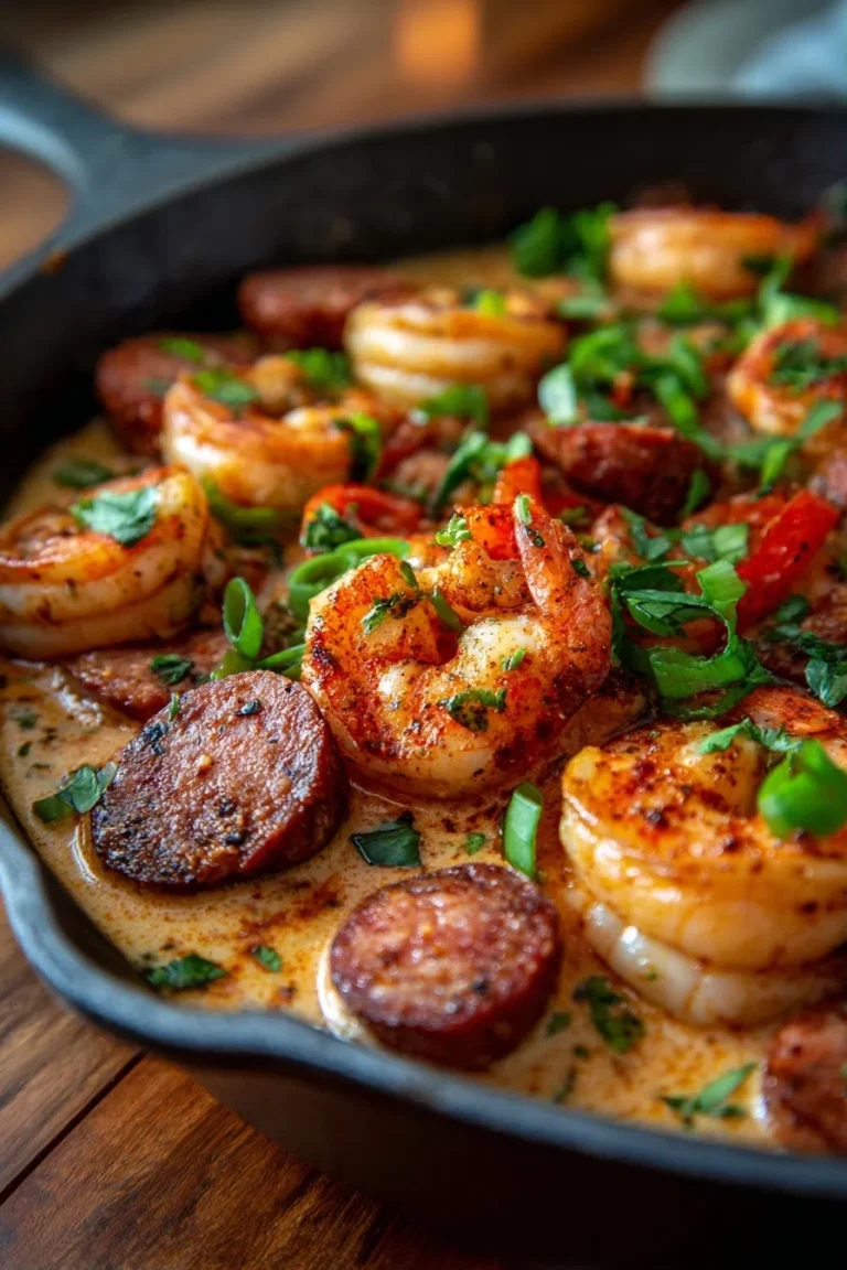 Creamy Cajun Shrimp & Sausage Skillet Recipe
