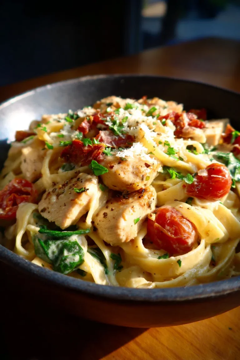 Creamy Tuscan Chicken Pasta – High Protein Dinner