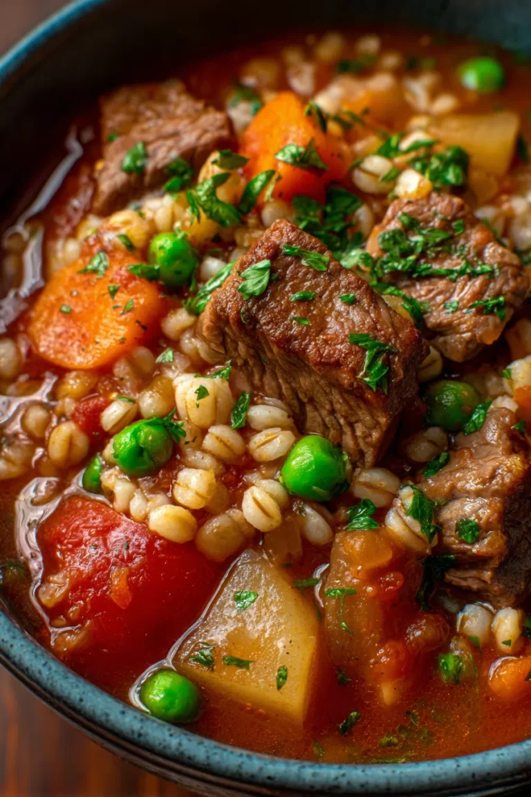 Hearty Beef & Barley Soup – High Protein