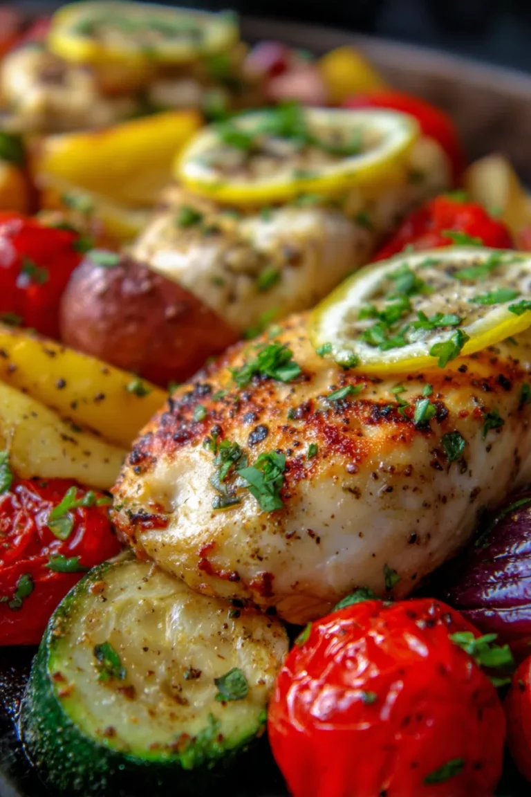 One Pan Lemon Herb Chicken & Roasted Vegetables