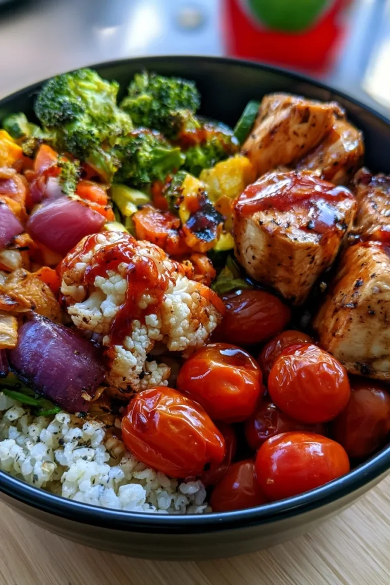 Balsamic Chicken & Roasted Vegetable Bowl