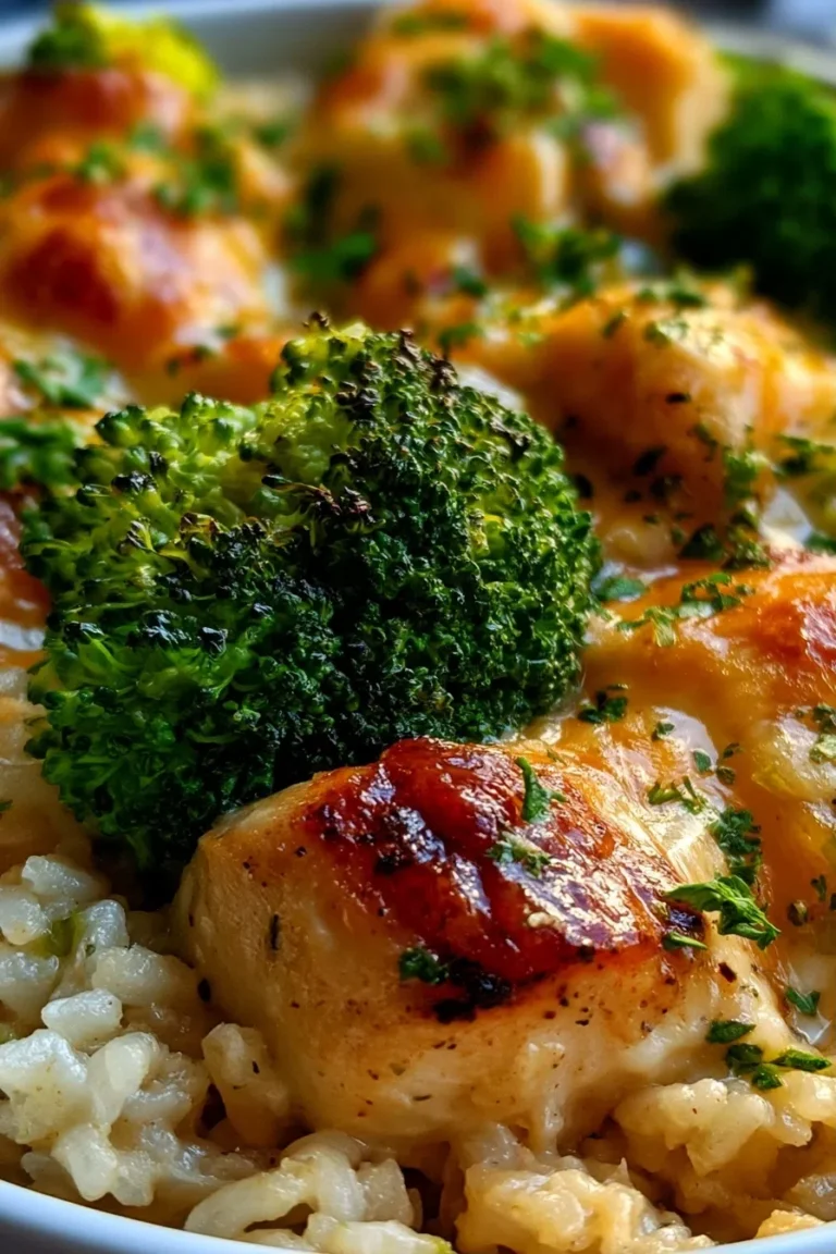 Cheesy Chicken & Broccoli Rice Casserole – High Protein