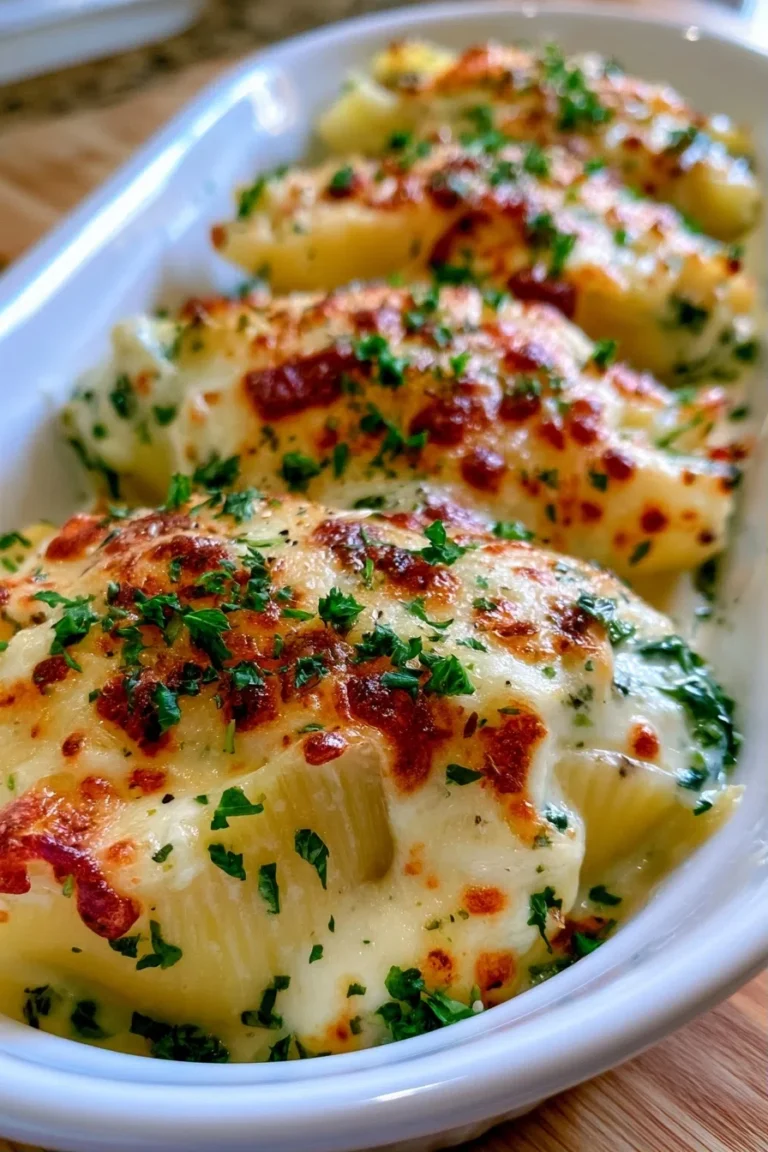Chicken & Spinach Alfredo Stuffed Shells