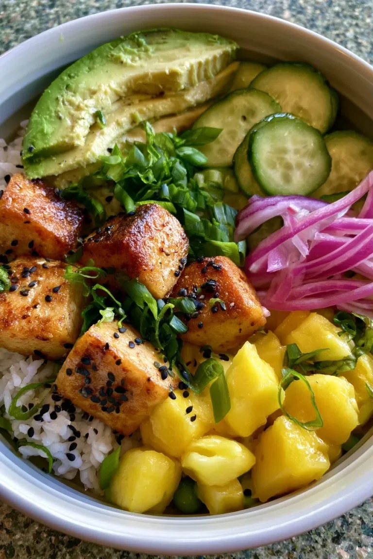 Crispy Tofu & Mango Sushi Bowl – High Protein Vegan