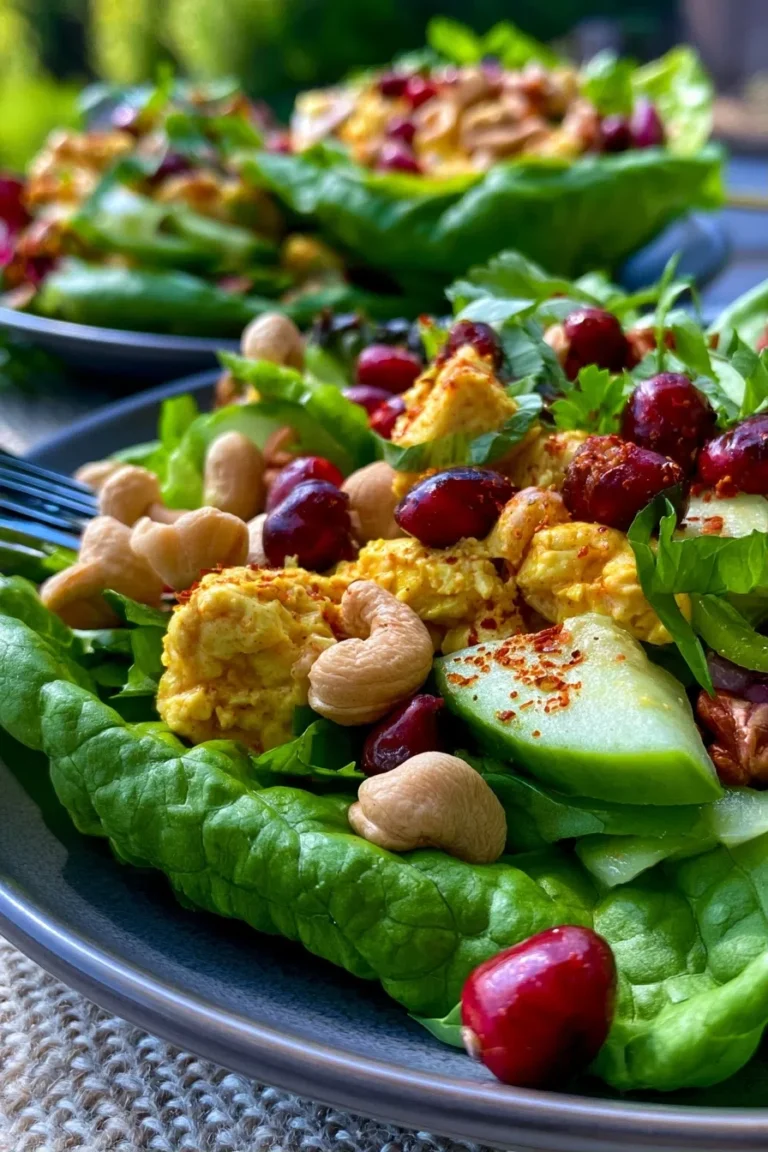 Curried Chicken Salad Lettuce Wraps – High Protein Snack