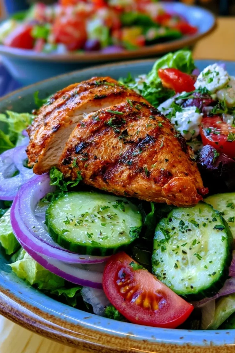Greek Village Salad with Grilled Chicken