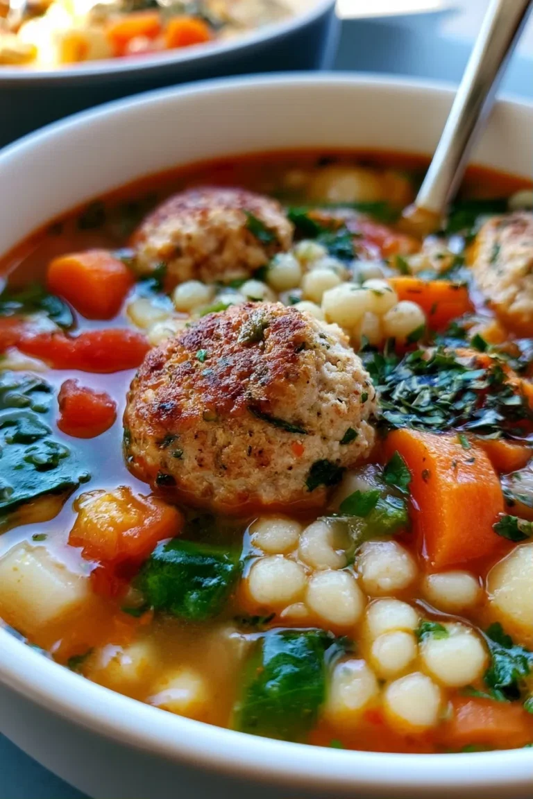 Italian Wedding Soup with Turkey Meatballs