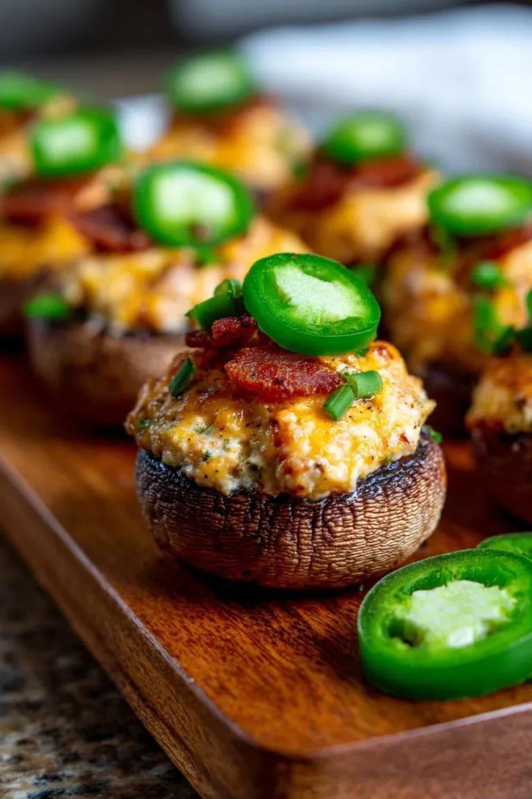 Jalapeño Popper Stuffed Mushrooms – Low Carb Appetizer