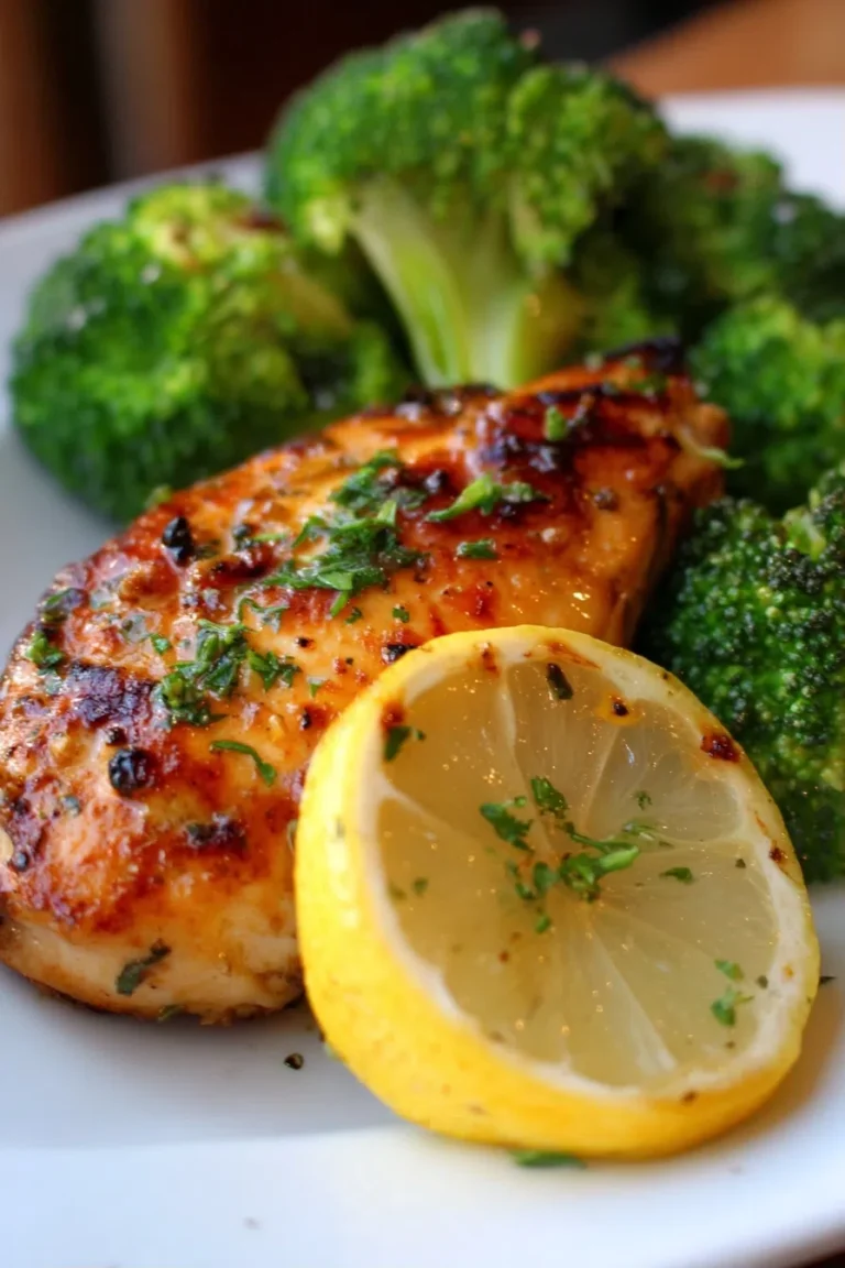 Lemon Herb Grilled Chicken with Roasted Broccoli – High Protein Low Carb