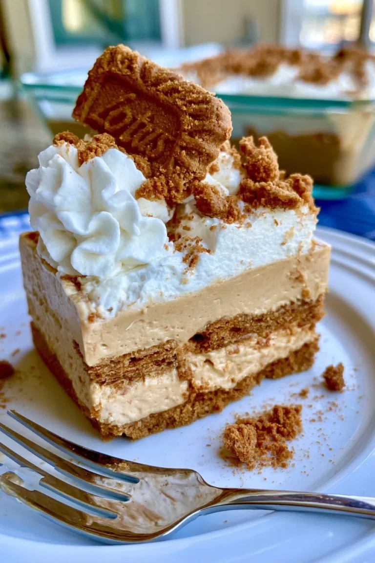 No-Bake Lotus Biscoff Cream Dessert Recipe
