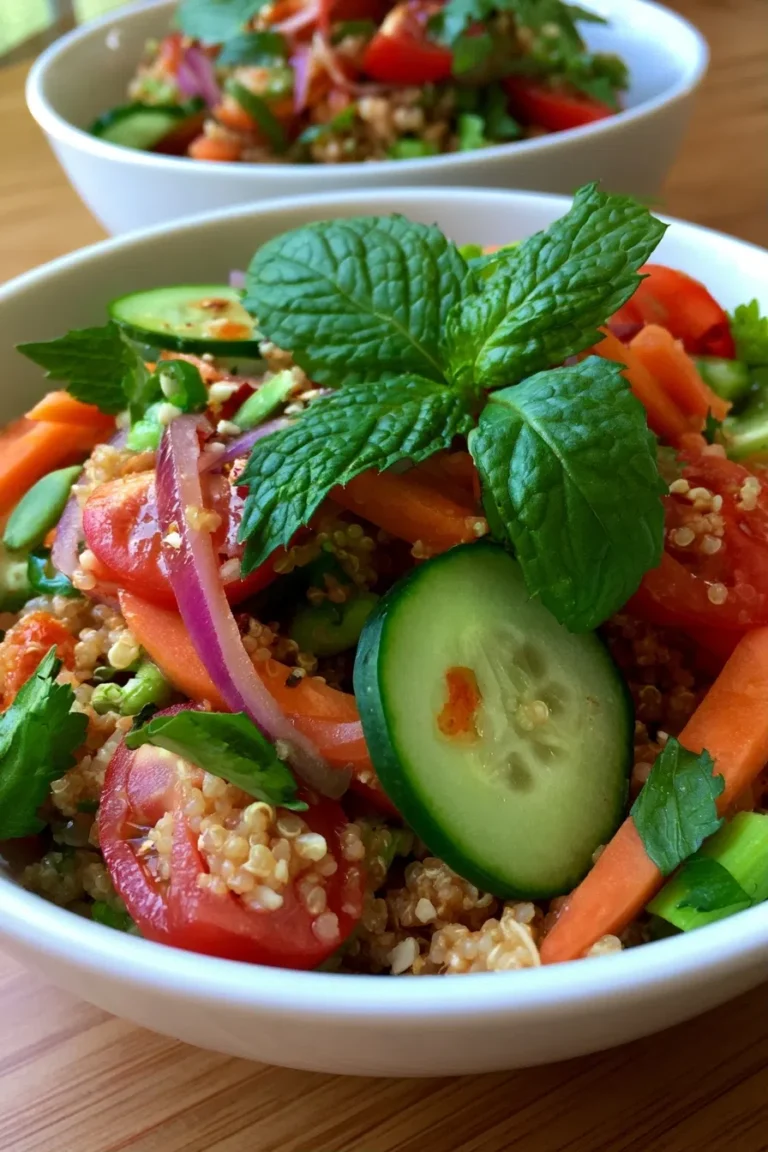 Thai Peanut Quinoa Salad – High Protein Vegan Lunch