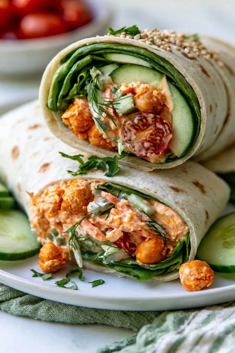 Buffalo Chickpea Salad Wraps: High-Protein Lunch