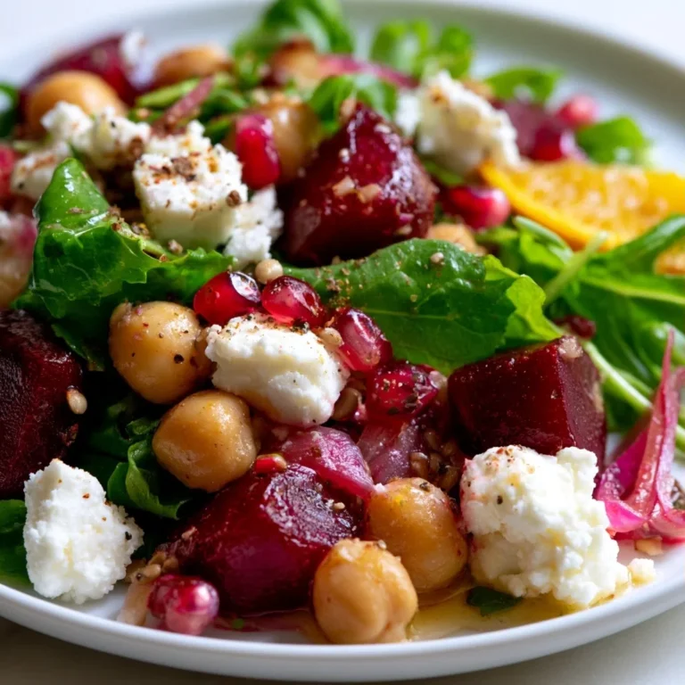 Chickpea Beet Feta Salad | High-Protein Lunch