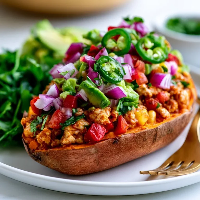 High-Protein Ground Turkey Stuffed Sweet Potato