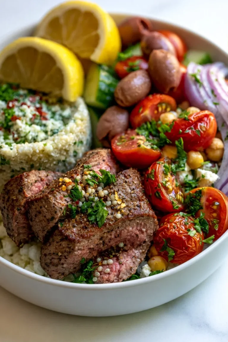 Mediterranean Steak Bowl | High-Protein Meal Prep