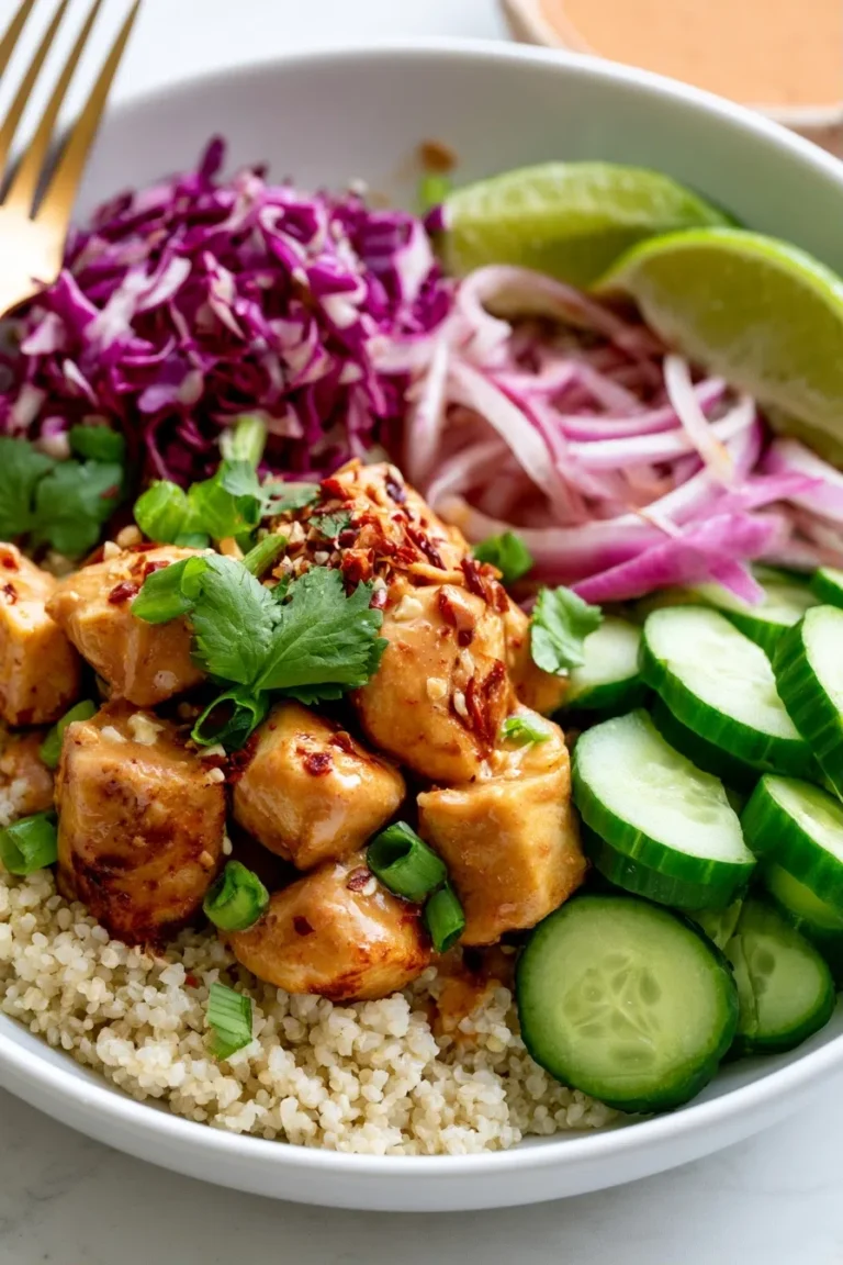 Thai Peanut Chicken Bowl | 30-Min High-Protein Meal