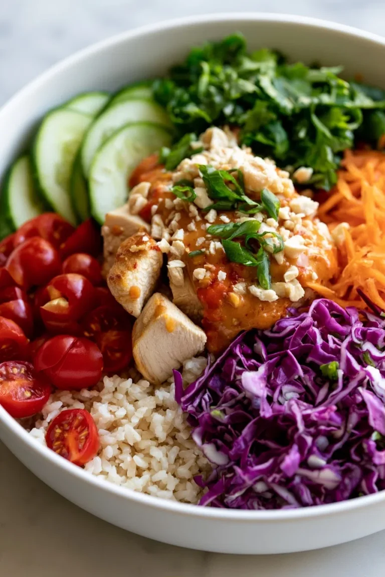 Thai Peanut Chicken Bowl | High-Protein Meal Prep
